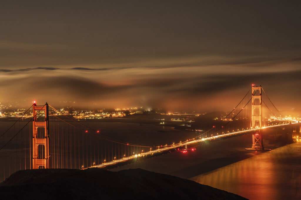 The view from Slacker Hill of Golden Gate Bridge