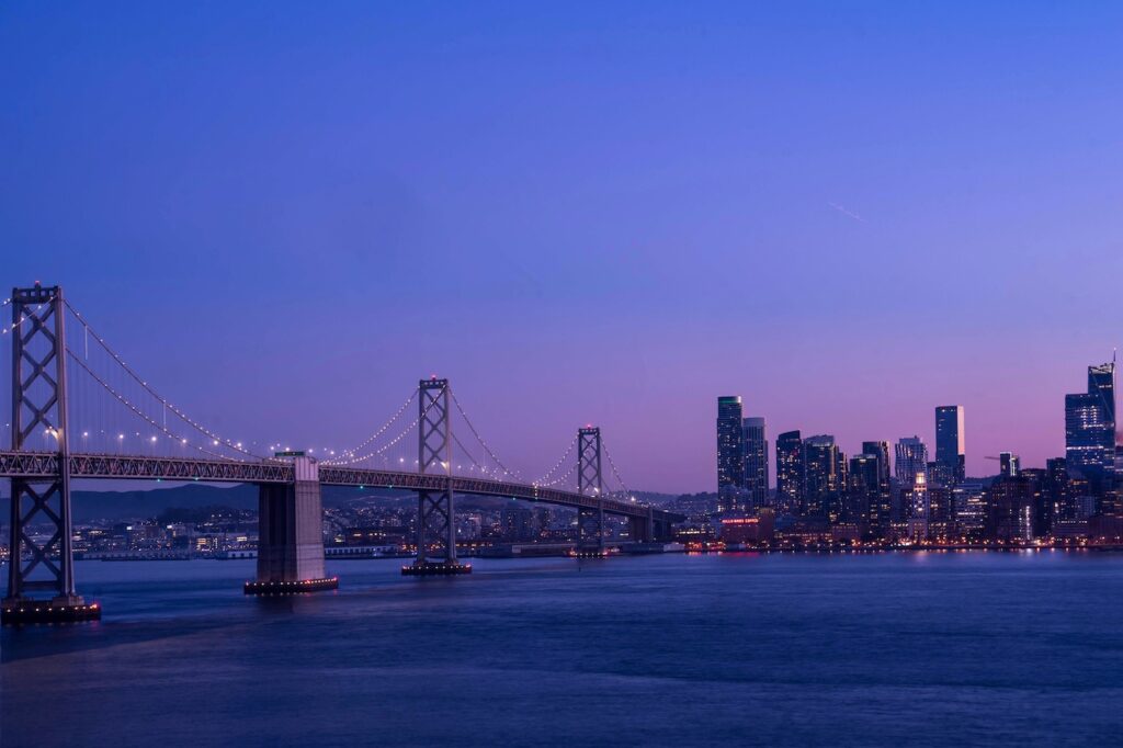Evening view of downtown San Francisco