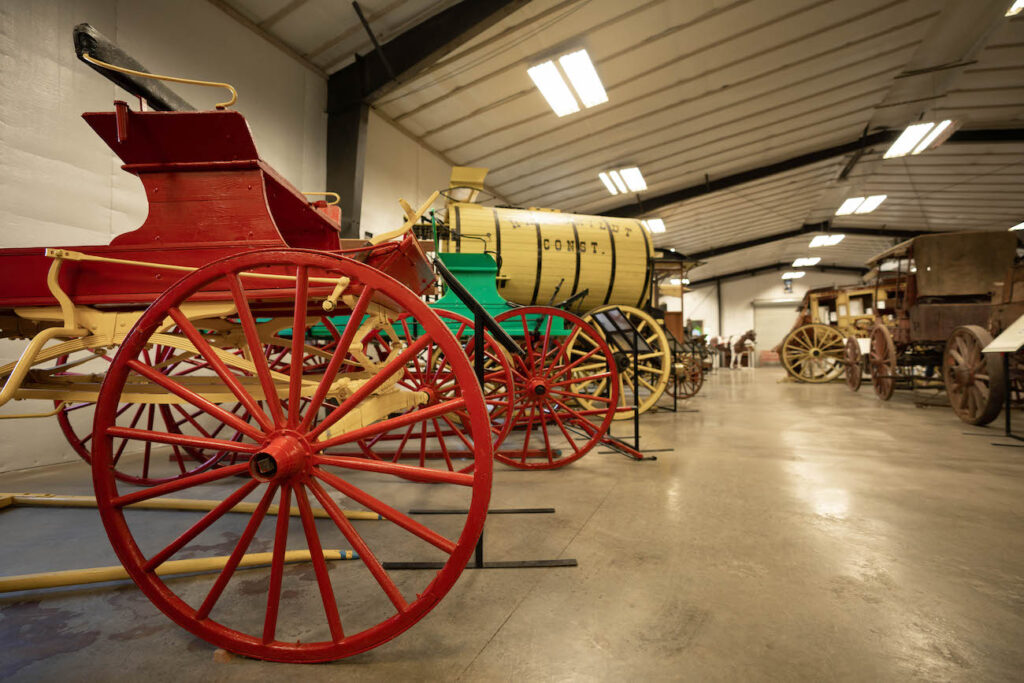 Walking through the Angels Camp Museum carriages