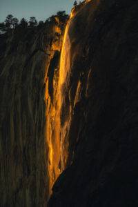 Viewing Yosemite Firefall at sunset