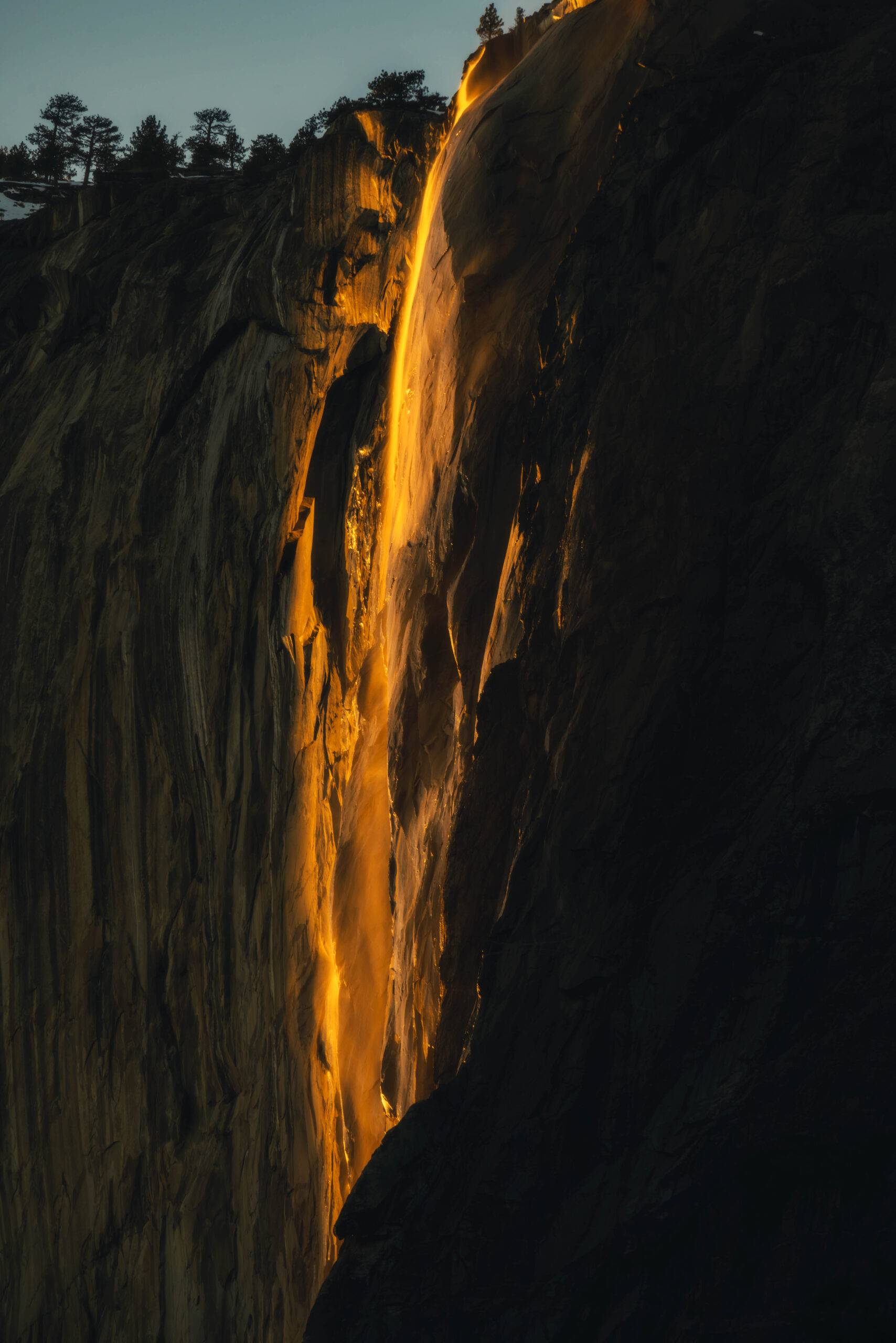 Viewing Yosemite Firefall at sunset